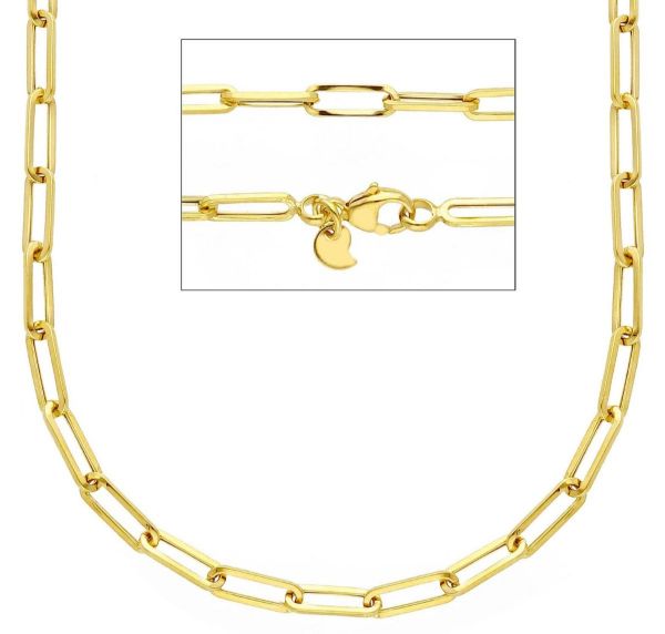 Imagen de Collar malla Paperclip oro amarillo 9k | 80 cm 