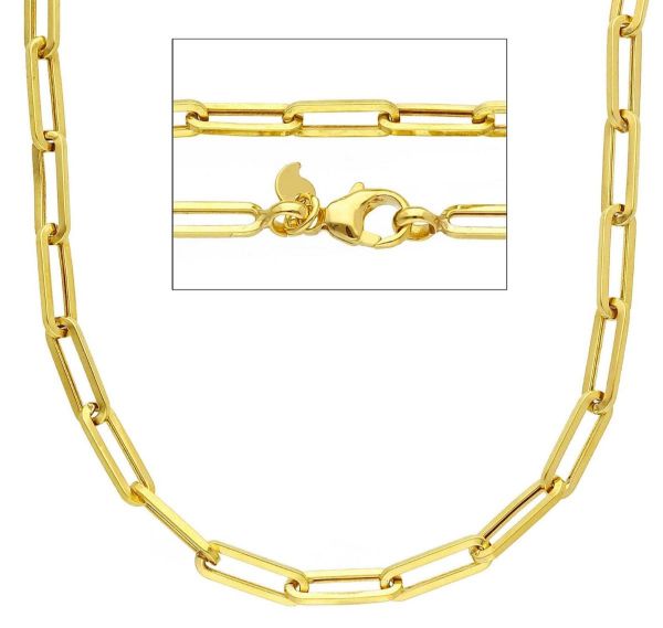 Imagen de Collar malla Paperclip oro amarillo 9k | 50 cm 