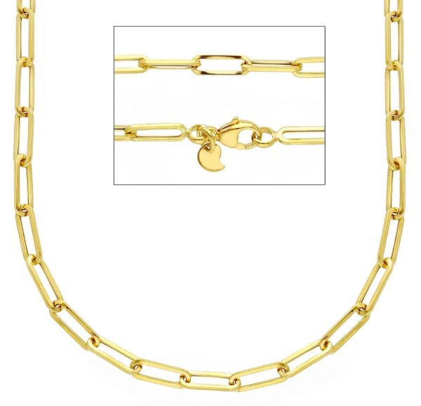 Imagen de Collar malla Paper Clip oro amarillo 9k | 50 cm 