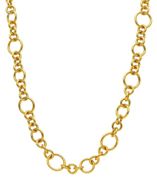 Imagen de Collar malla Belcher alternada oro amarillo 18k | 45 cm 