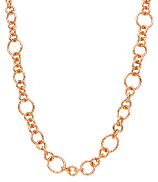 Immagine di Collana Rolò alternata oro rosa 18k | 45 cm 