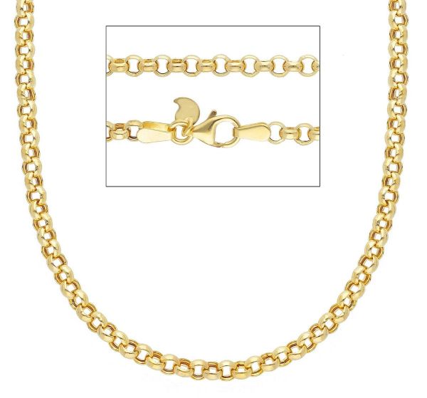Imagen de Collar Rolò para hombre y mujer oro amarillo 9k | 50 cm 