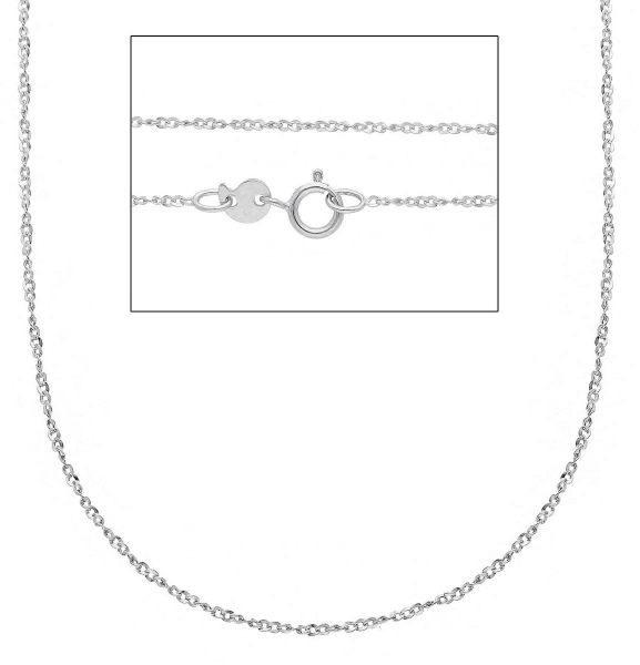 Picture of Solid 9k white gold Singapore chain Necklace | 40 cm