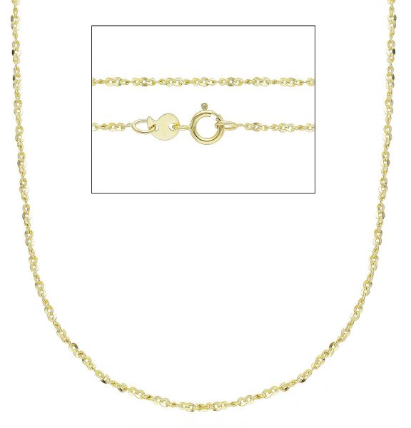 Picture of Solid 9k yellow gold Singapore Necklace | 40 cm