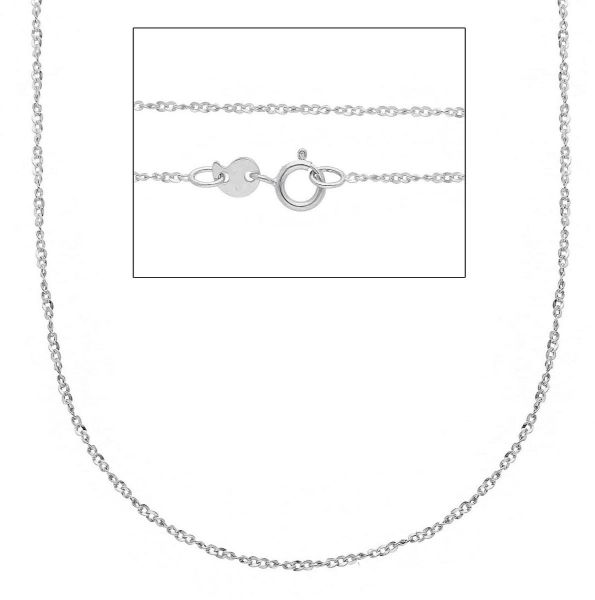 Imagen de Collar Singapur oro blanco macizo 9k | 45 cm 