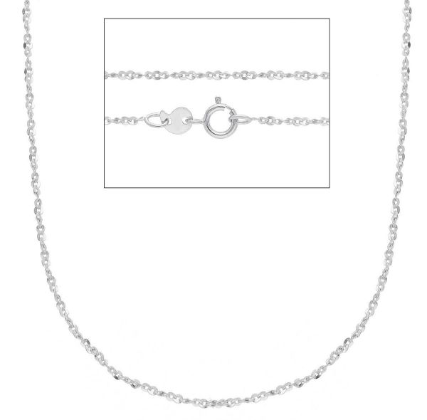 Picture of Solid 9k white gold Singapore chain Necklace | 45 cm
