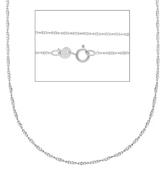 Picture of Solid 9k white gold Singapore Necklace | 50 cm