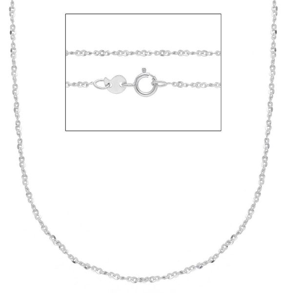 Imagen de Cadena Singapur oro blanco macizo 9k | 50 cm 