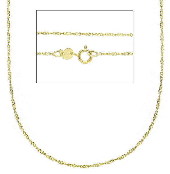 Picture of Solid 9k yellow gold Singapore Necklace | 50 cm
