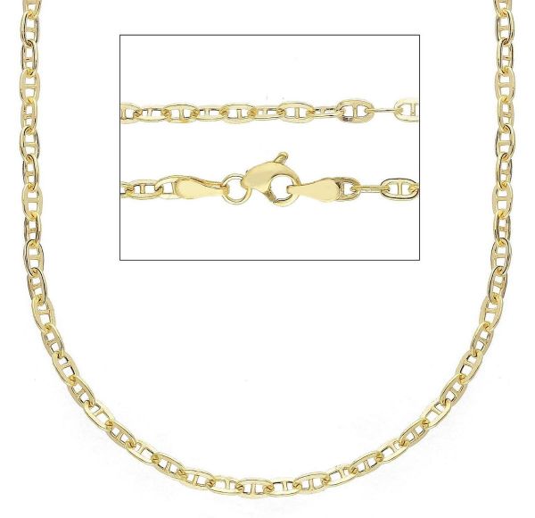Picture of 9k yellow gold Anchor chain Necklace | 45 cm