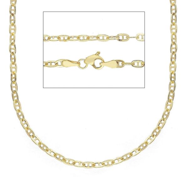 Picture of 9k yellow gold men's Anchor chain Necklace | 60 cm