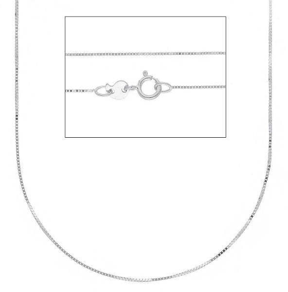 Immagine di Collana maglia Veneziana oro massiccio bianco 9k | 40 cm 