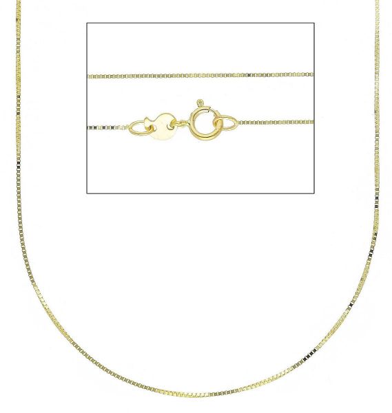 Picture of Solid 9k yellow gold Box chain Necklace | 45 cm