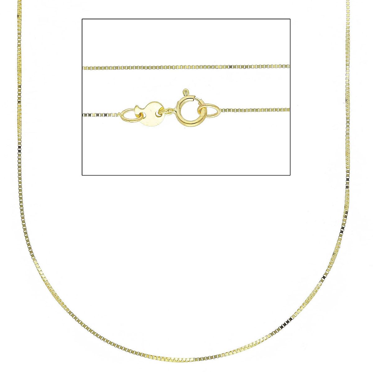 NKlaus Collana Veneziana Oro Giallo 585 – Larghezza 0,6 Mm, Lunghezza 38 Cm, Peso 1 G, Chiusura Robusta
