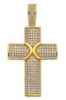 Imagen de Cruz de circones blancos oro amarillo 18k para hombre