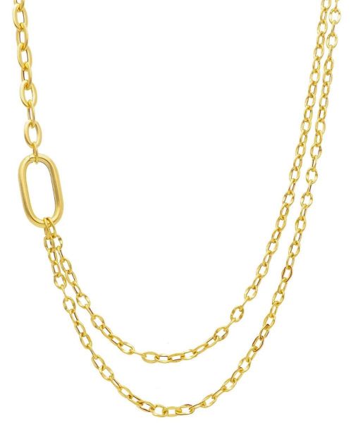 Picture of 18k yellow gold fancy link 2-strand Necklace | 45 cm