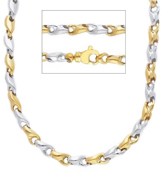 Immagine di Girocollo a tubetto uomo donna oro giallo / bianco 9k | 50 cm