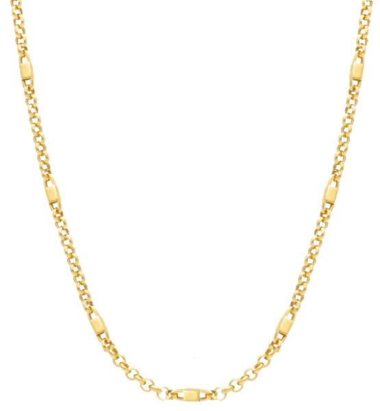 Picture of 9k yellow gold tubular Necklace | 50 cm