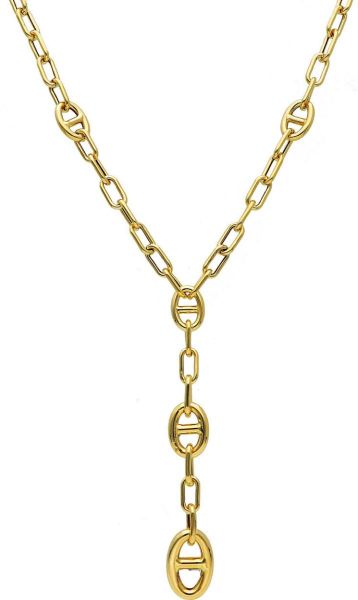 Picture of 18k yellow gold Mariner chain Necklace | 45 cm