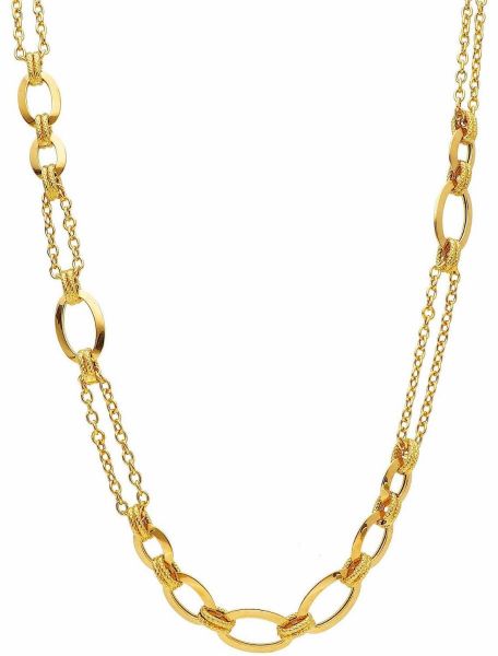 Immagine di Girocollo maglia fantasia oro giallo 18k | 45 cm 
