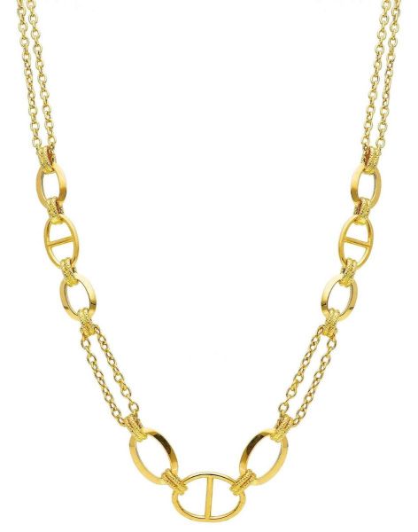 Picture of 18k yellow gold Mariner chain Necklace | 45 cm