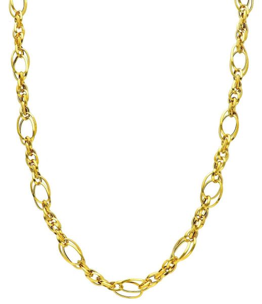 Immagine di Girocollo maglia intrecciata da donna oro giallo 18k | 45 cm 