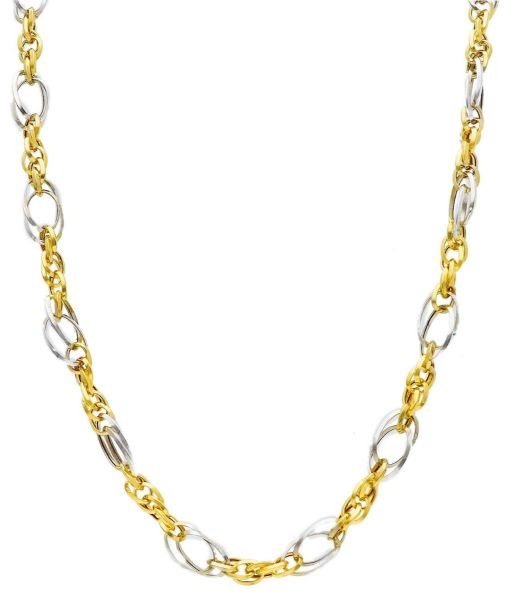 Picture of 18k bicolor gold fancy chain Necklace | 45 cm