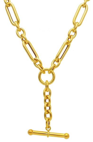 Picture of 18k yellow gold italian chain Necklace w pendant | 45 cm