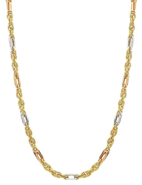 Immagine di Girocollo maglia fantasia oro tricolor 18k | 45 cm 