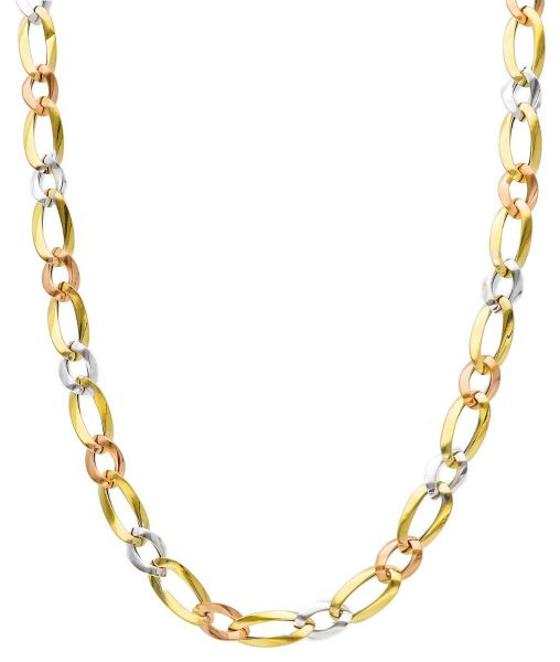 Immagine di Girocollo maglia fantasia oro tricolor 18k | 45 cm 