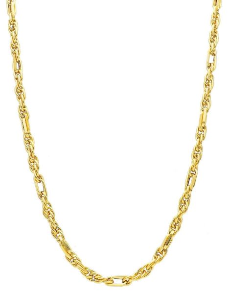 Imagen de Gargantilla eslabón trenzada oro amarillo 18k | 46 cm 