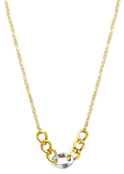 Immagine di Girocollo maglia fantasia oro giallo / bianco 9k | 45 cm