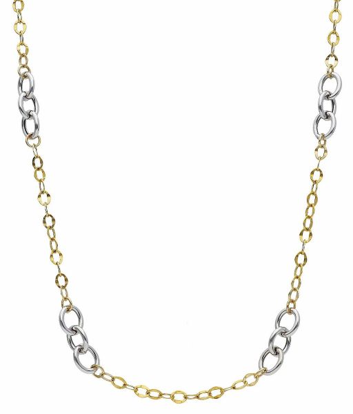 Immagine di Girocollo maglia fantasia oro giallo / bianco 9k | 45 cm