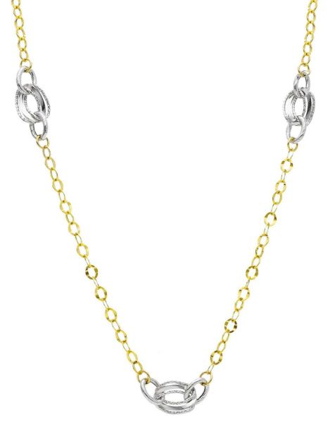 Immagine di Girocollo maglia fantasia oro giallo / bianco 9k | 45 cm