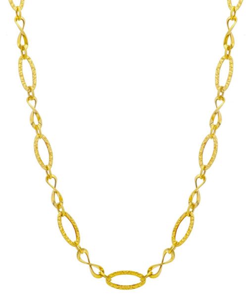 Immagine di Girocollo simboli Infinito maglia fantasia oro giallo 9k | 45 cm