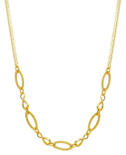 Imagen de Gargantilla para mujer malla fantasía oro amarillo 9k | 45 cm