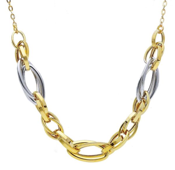 Immagine di Girocollo maglia fantasia oro bicolor 9k | 45 cm