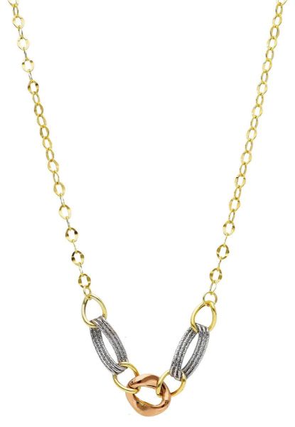 Picture of 9k tricolor gold Italian chain Necklace | 45 cm
