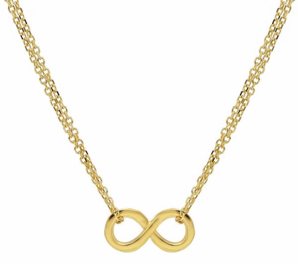 Picture of Double Rolo Infinity Necklace | 9k yellow gold | 40+5 cm