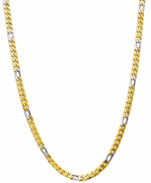 Imagen de Cadena Cubana oro bicolor 18k | 45 cm 