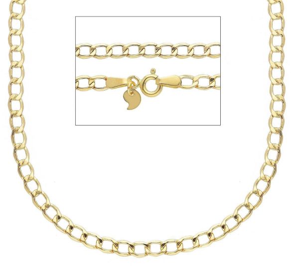 Picture of 9k yellow gold Curb link Necklace | 45 cm