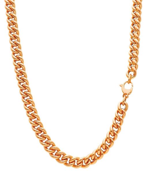 Imagen de Cadena Gargantilla Barbada oro rosa 18k | 45 cm 