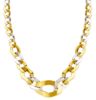 Immagine di Girocollo maglia Groumette oro bicolor 18k | 45 cm