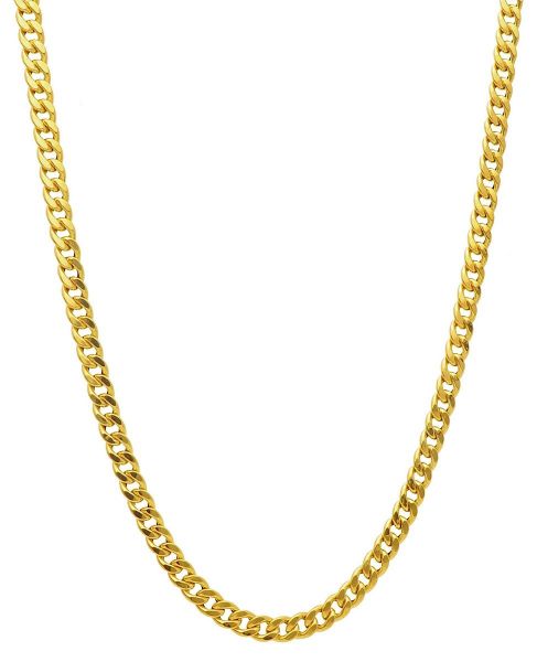 Picture of 18k yellow gold small Cuban link Necklace | 45 cm