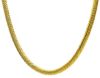 Picture of 18k yellow gold flat Snake link linear Necklace | 45 cm