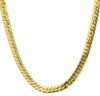 Picture of 18k yellow gold flat Cuban link Necklace | 45 cm
