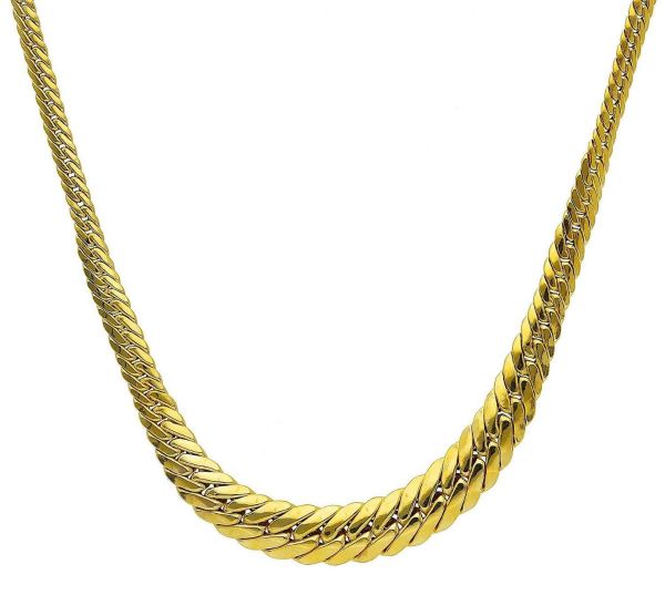 Picture of 18k yellow gold Italian flat Snake Chocker | 42 cm