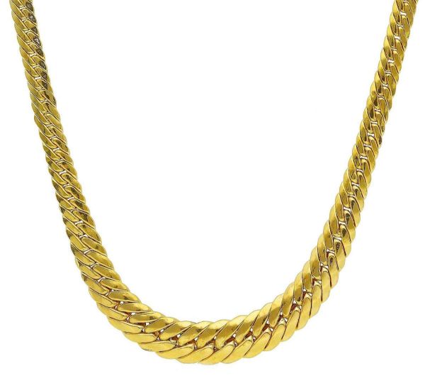 Picture of 18k yellow gold women's flat Snake Chocker | 42 cm