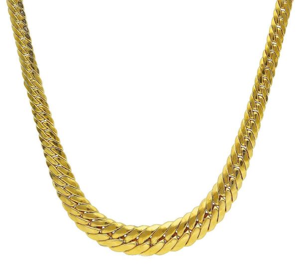 Imagen de Gargantilla de Serpiente plano oro amarillo 18k para  mujer  | 45 cm 