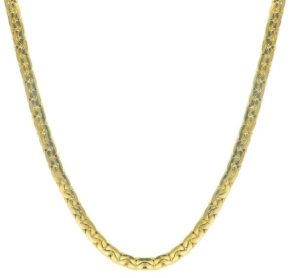 Imagen de Gargantilla de Cobra plano oro amarillo 18k | 45 cm 